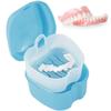 Denture Case Denture Bath Box False Teeth Storage Box with Rinsing Basket Portable False Teeth Storage Case Orthodontic Dental Retainer Box for False Teeth Storage Soaking Cleaning  view 4