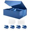 HAPPY POTATO 5 Large Gift Boxes withLid and Ribbon 11.5x8.1x3.8 Inches, Groomsmen Proposal Boxes, Magnetic Blue Gift Boxes for Presents (Glossy Blue, Pack of 5) view 1