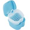 SAEHAEYEE Denture Case Denture Bath Box False Teeth Storage Box with Rinsing Basket Portable False Teeth Storage Case Orthodontic Dental Retainer Box for False Teeth Storage Soaking Cleaning (Wathet) view 1