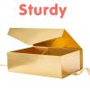 HAPPY POTATO 5 Large Gift Boxes with LIds and Ribbon 11.5x8.1x3.8 Inches, Bridesmaid Proposal Boxes, Gold Gift Boxes for Presents (Glossy Gold, Pack of 5) view 4