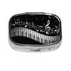 Men Women Pill Box Medicine Pill Case, White Piano Keys with Musical Notes Black Portable Medicine Tablet Vitamin Holder Organizer for Purse Pocket Travel Gift view 1