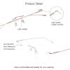 VisionGlobal Pure Titanium Frame for men/women Blue Light Blocking,Hand-set Diamond Fashion Glasses (Pink Clear, 2.00 Magnification) view 2