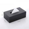 WALDOR Tissue Box Holder Acrylic Paper Drawer, Living Room Meeting Room Minimalist Paper Drawer, Black Tissue Drawer Decorative Napkin Holder (Size : Small) view 2