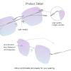 VisionGlobal Pure Titanium Frame for men/women Blue Light Blocking,Hand-set Diamond Fashion Glasses (Sliver Purple, 3.00 Magnification) view 2