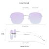 VisionGlobal Pure Titanium Frame for men/women Blue Light Blocking,Hand-set Diamond Fashion Glasses (Sliver Purple, 3.00 Magnification) view 3