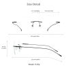 VisionGlobal Pure Titanium Frame for men/women Blue Light Blocking,Hand-set Diamond Fashion Glasses (Black Clear, 3.00 Magnification) view 3