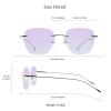VisionGlobal Pure Titanium Frame for men/women Blue Light Blocking,Hand-set Diamond Fashion Glasses (Grey Purple, 2.00 Magnification) view 3