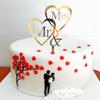 10Pcs Mr And Mrs Cake Topper Acrylic Wedding Cake Toppers Bride And Groom Mr & Mrs Cake Topper Gold Cake Decorations Cake Decor for Engagement Bridal Shower Anniversary Cake Decoration Supplies view 3