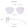 VisionGlobal Pure Titanium Frame for men/women Blue Light Blocking,Hand-set Diamond Fashion Glasses (Sliver Pink, 1.00 Magnification) view 3