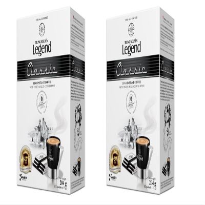2 Packs - Small Box Instant Milk Coffee Classic 3 in 1 Coffee - Ca Phe Sua Hoa Tan 3 Trong 1 Hop Nho - 12 Bags per Box with 2 Boxes per Order