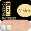 Amolyfe - Dexcom G7 Adhesive Patches - 20 Waterproof Dexcom Stelo Over Patches, 2 Reusable Bump-Proof Caps, 10 Days of Protection, Breathable Latex-Free and Hypoallergenic Adhesive, Premium Pack (TAN) view 1