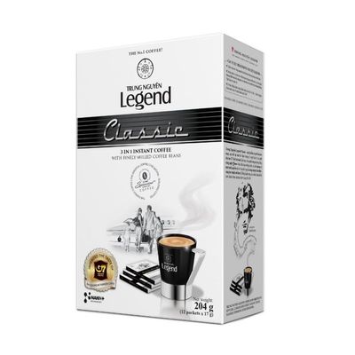 1 Pack - Small Box Instant Milk Coffee Classic 3 in 1 Coffee - Ca Phe Sua Hoa Tan 3 Trong 1 Hop Nho - 12 Bags per Box