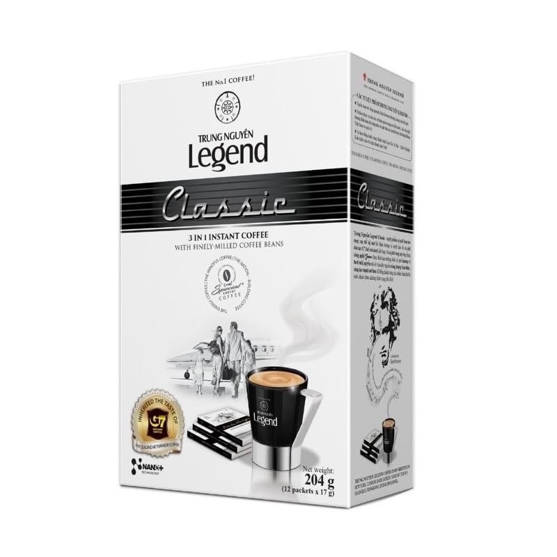 1 Pack - Small Box Instant Milk Coffee Classic 3 in 1 Coffee - Ca Phe Sua Hoa Tan 3 Trong 1 Hop Nho - 12 Bags per Box