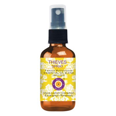 Deve Herbes Thieves Multipurpose Essential Oil Blend Infused Spray for Aromatherapy and Topical Skin Application for Kids and Adults 50ml (1.69 oz)
