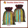Colorful Wood Board Festive Drawstring Burlap Gift Bags-Reusable Christmas Gift Bags For Every Occasion view 3