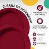 Party Solids Burgundy Plastic Plates Bulk 10" Burgundy Disposable Plates For Party Supplies 600 Pieces Disposable Dinner Plate Heavy Duty 350 GSM Plate Sets, Plastic Dinnerware Sets view 4