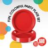Exquisite Party Solids Red Plastic Plates Bulk 10" Red Disposable Plates For Party Supplies 600 Pcs Disposable Dinner Plate Heavy Duty 350 GSM Plate Sets, Plastic Dinnerware Sets view 2