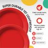 Exquisite Party Solids Red Plastic Plates Bulk 10" Red Disposable Plates For Party Supplies 600 Pcs Disposable Dinner Plate Heavy Duty 350 GSM Plate Sets, Plastic Dinnerware Sets view 4