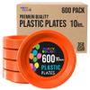 Party Solids Orange Plastic Plates Bulk 10" Orange Disposable Plates For Party Supplies 600 Pieces Disposable Dinner Plate Heavy Duty 350 GSM Plate Sets, Plastic Dinnerware Sets view 1