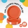 Party Solids Orange Plastic Plates Bulk 10" Orange Disposable Plates For Party Supplies 600 Pieces Disposable Dinner Plate Heavy Duty 350 GSM Plate Sets, Plastic Dinnerware Sets view 2