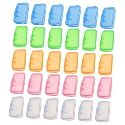 Anneome 30pcs Portable Plastic Toothbrush Head Covers Protective Cases for Travel Home and Camping Random Colors Efficiently Safeguards Toothbrushes