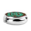 Small Pocket Pill Case, Daily Single Pill Box Organizer Portable for Purse Travel, One Day Mini Pill Container for Pills Vitamin Fish Oil Supplements (Rustic Brown Teal Western Country Tooled Leather) view 4