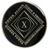 10 Year NA Style Clean Time Medallion Black Tri-Plate Chip view 1