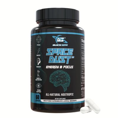 8-in-1 Premium Nootropic Brain Supplement Focus, Energy & Mood Support Brain Fog Relief & Reaction Time with TeaCrine, L-Theanine, L-Tyrosine, Mucuna & More Natural Ingredients Space Dust