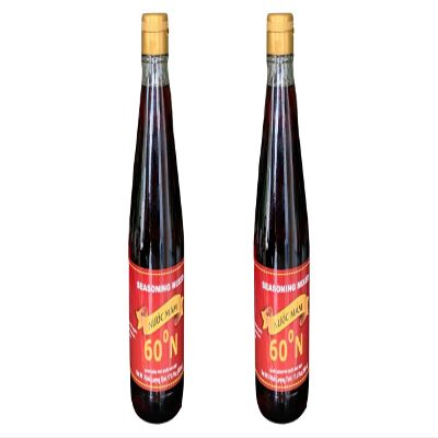 2 Packs - 60N Phu Quoc Premium Fish Sauce - Hai Chai Nuoc Mam Phu Quoc Dam Dac 60 Do Dam - 17 Oz per Bottle x 2 Bottles per Order - Product of Vietnam