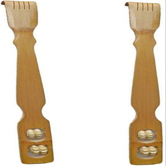 Boscaiola24 Wooden Back Scratcher/Itcher/Back Itching Stick with Double Ball Massager (Pack of 2