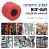 LOUZAGO 3 Pcs Copper Pipe Cleaner, 1/2" & 3/4" & 1" Copper Pipe Brush Plumbers Cleaning Brush, Handy Copper Tube Brush Deburring Brush Cleans Copper Pipe Cleaning Tool for Brazing, Plumbing view 4