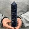 AtkitS Beautiful Natural Crystal Point Sodalite Stone Healing Obelisk Blue Quartz Wand Ornament for Home Decoration Reiki Energy Stone (Size : 900-1000g) view 1