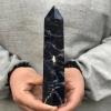 AtkitS Beautiful Natural Crystal Point Sodalite Stone Healing Obelisk Blue Quartz Wand Ornament for Home Decoration Reiki Energy Stone (Size : 900-1000g) view 4