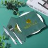 100 Pcs St Patrick's Day Napkins Slainte Cheers Paper Party Napkins Green Shamrock Patty's Day Disposable Dinner Napkins Gold Foil Irish Clover Beverage Napkins for Party Supplies view 3