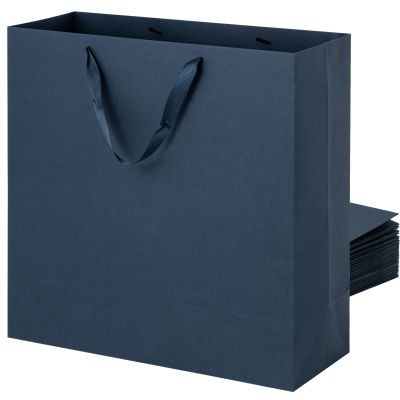 driew Large Gift Bags with Handles 12pcs, 17x7x17 Inch Extra Large Size Paper Gift Bags Bulk Heavy Duty for Shopping Party Favor Wedding Birthday Packing Retail Small Business (Navy Blue)