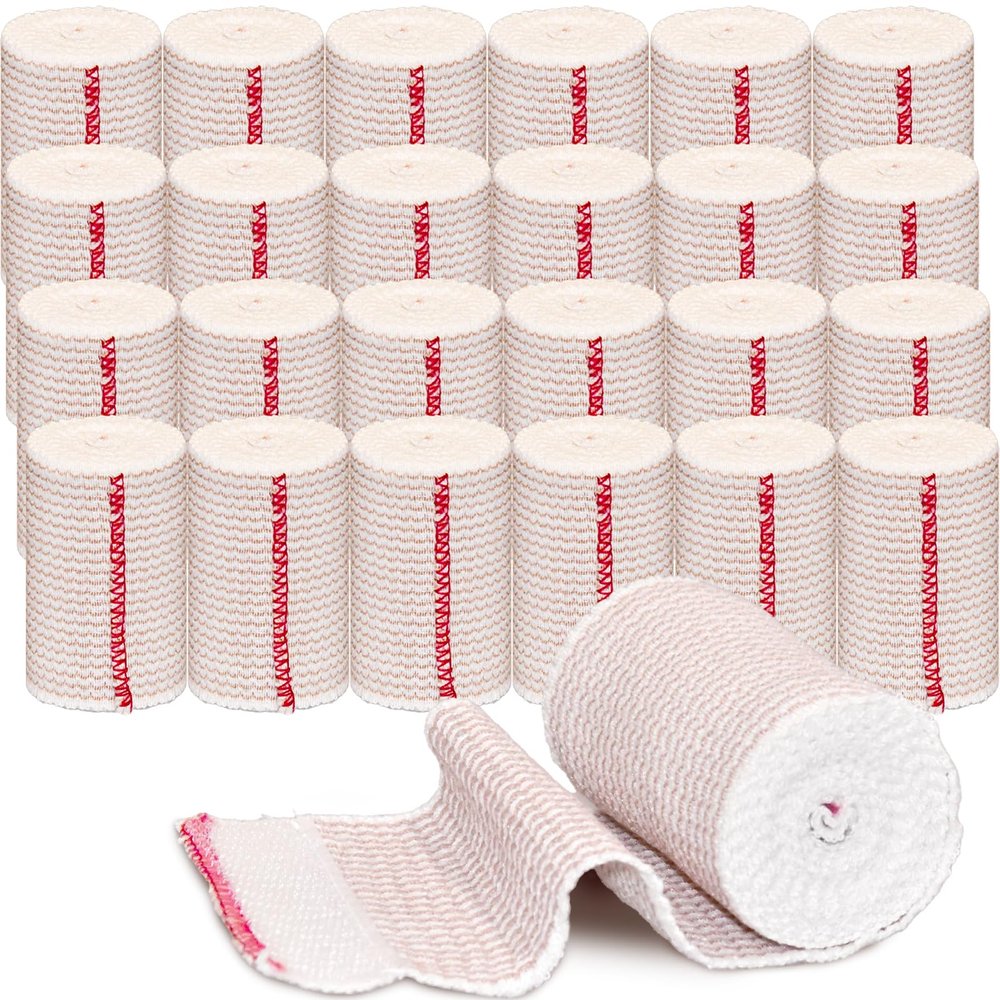 24 Pack Elastic Bandage Wrap 3 Bandage Wrap with Hook and Loop Closure on Both Ends Self Adhesive Bandage Wrap for Sports, Medical, and Injury Recovery