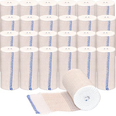 24 Pack Elastic Bandage Wrap 4 Bandage Wrap with Hook and Loop Closure on Both Ends Self Adhesive Bandage Wrap for Sports, Medical, and Injury Recovery
