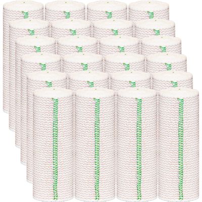 24 Pack Elastic Bandage Wrap 6 Bandage Wrap with Hook and Loop Closure on Both Ends Self Adhesive Bandage Wrap for Sports, Medical, and Injury Recovery