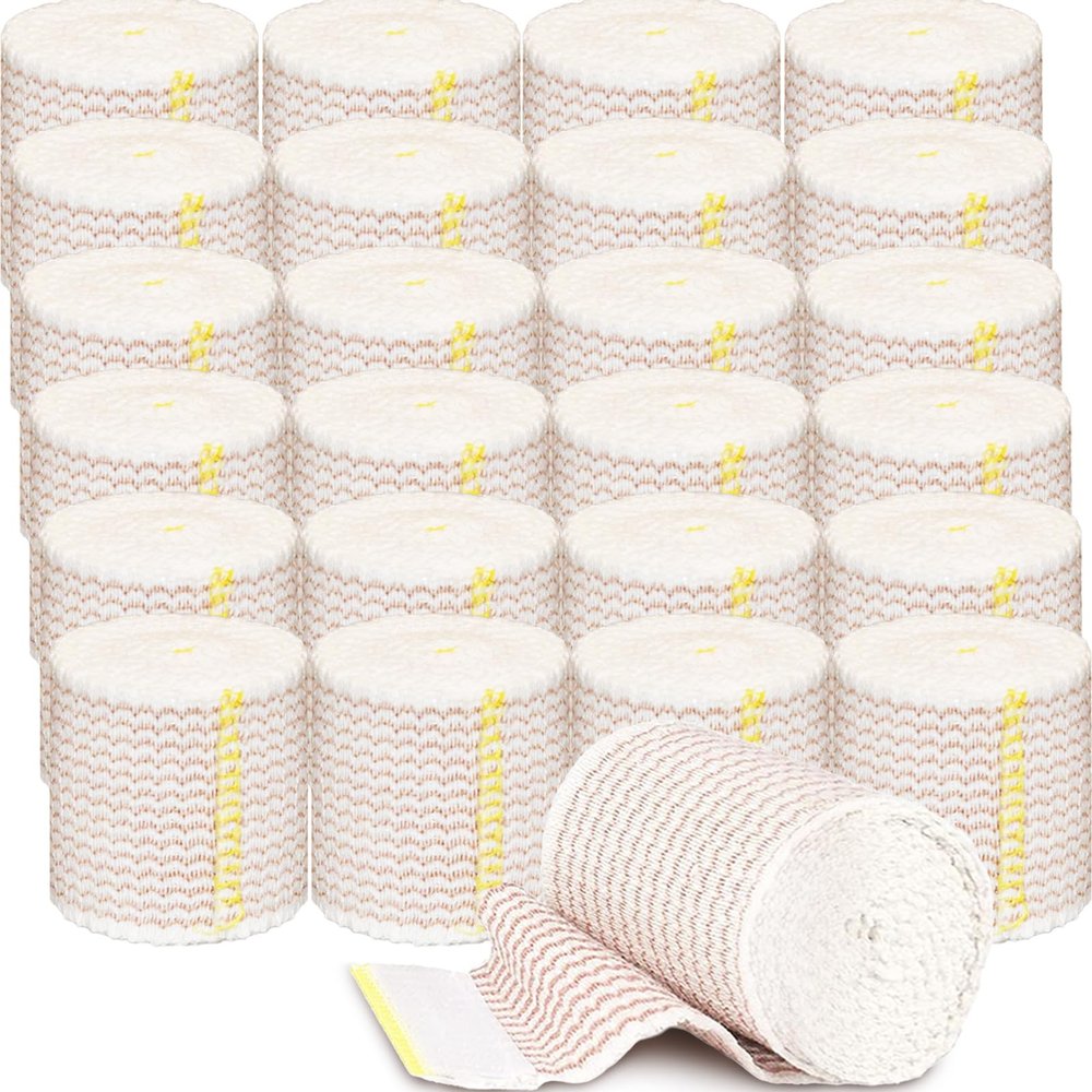 24 Pack Elastic Bandage Wrap 2 Bandage Wrap with Hook and Loop Closure on Both Ends Self Adhesive Bandage Wrap for Sports, Medical, and Injury Recovery