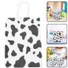 12pcs Cow Kraft Paper Bag Baby Supplies Cow Print Bags Cow Party Goodies Bags Paper Bags Cow Party Favors Bag Party Bags Decorative Bag Stripe Shopping view 4