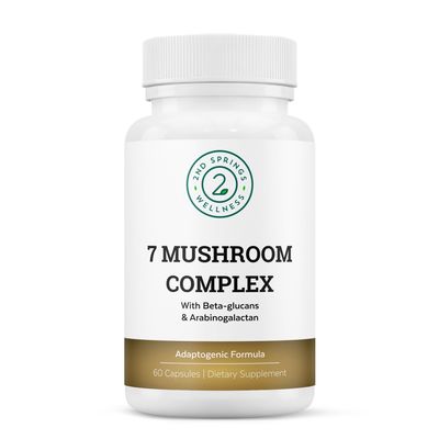 2nd Springs Organic Mushroom Complex - 7 Mushroom Supplement - Immune Support Nootropic & Adaptogenic Supplement with Lion's Mane, Chaga, Maitake, Shiitake, Reishi, Turkey Tails, Cordyceps Capsules