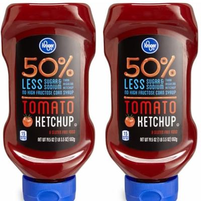 Gluten Free Reduced Sugar & Sodium Tomato Ketchup (Pack Of 2 Bottles, 19.5 oz. Each)