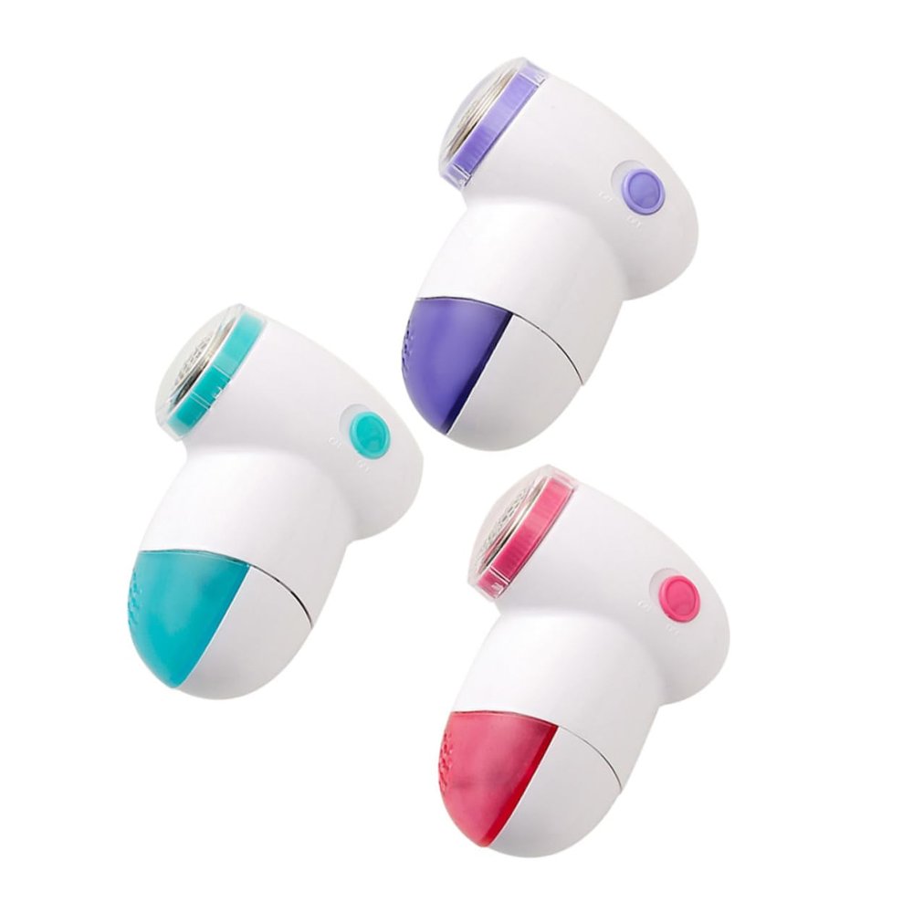 GLEAVI 3pcs Mini Lint Remover Multi-Functional Shaver for Clothes Electric Shaver Red Purple Blue to Remove Fuzz and Pilling
