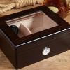 Cigar Humidors Wood Humidor Clear Top Desktop Cigar Box with Built - in Hygrometer, Humidifier for Storing, Aging Cigars. view 3