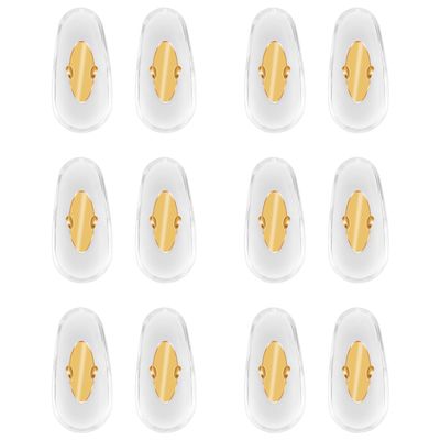 6 Pairs Eyeglass Nose Pads, Replacement Nose Pads for RayBan Aviator RB3025 3026, RB3030, RB3211, RB3362, RB3625, Sunglasses Clip-on Nose Pads for Glasses Comfort Soft Cushion(Gold)