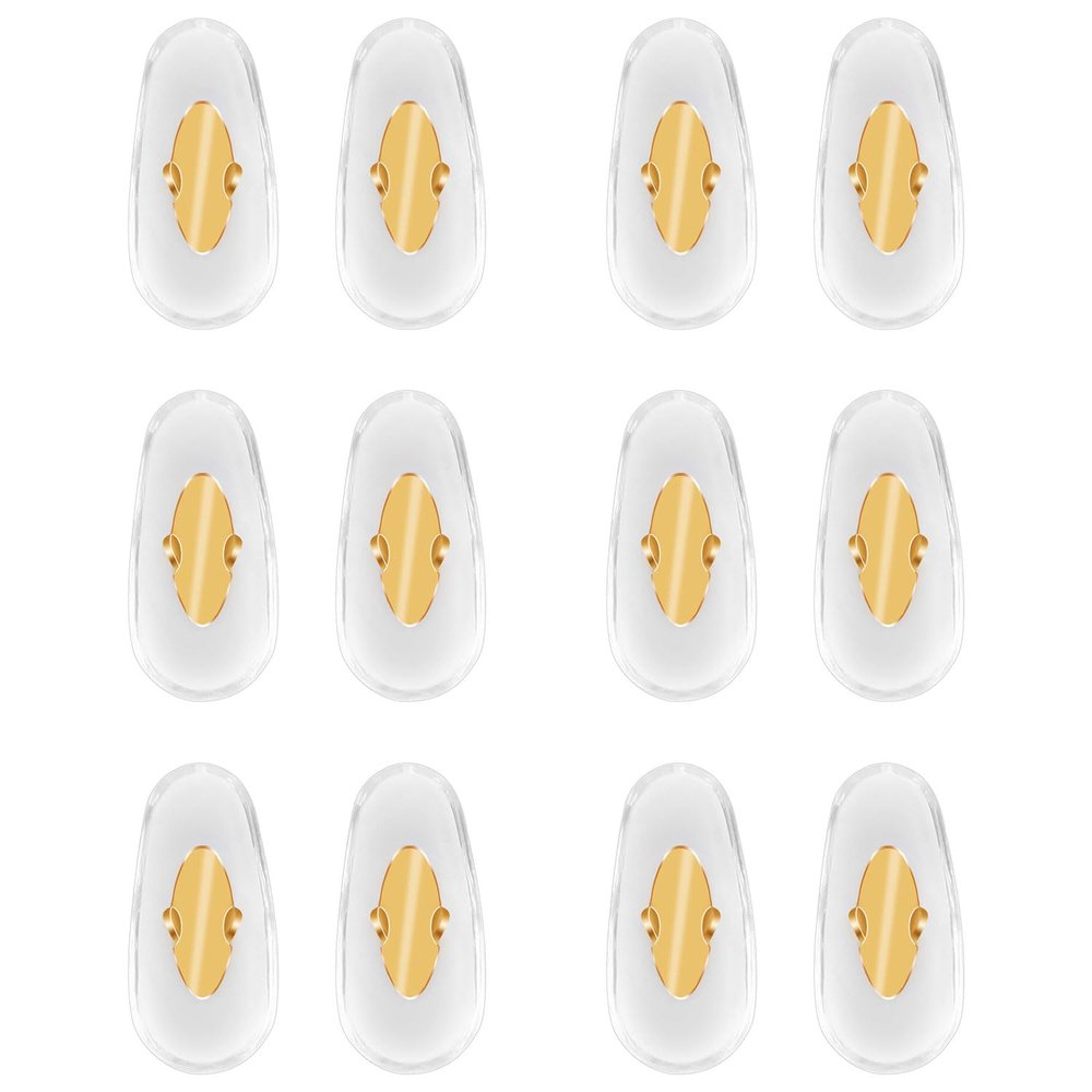 6 Pairs Eyeglass Nose Pads, Replacement Nose Pads for RayBan Aviator RB3025 3026, RB3030, RB3211, RB3362, RB3625, Sunglasses Clip-on Nose Pads for Glasses Comfort Soft Cushion(Gold)