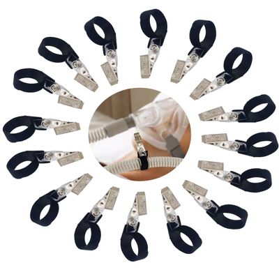 16Pcs Hose Holder ClipOxygen Tube/Cannula HolderHose Holder Hanger Oxygen Tube ClipsAnti-winding Hose Clips for Uninterrupted Sleep Supplies (BLACK)