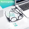 SKYWAY Reading Glasses Lighted Rechargeable magnifying eyeglasses LED Readers with Lights Eyewear Clear Vision Black+Tortoiseshell-1.0X view 2