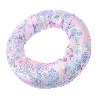 ACAIME Pink Colour Silk Brocade Cushion Pillow for 6-12" 8-14" Sound Bowls for Tibetan Singing Bowl Hand-Made in Nepal Round Cushion (Size : 10 inch 1 pc)