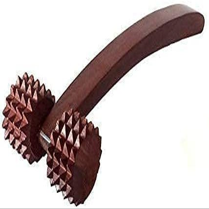 Boscaiola24 Massager Roller Body Stress Acupressure Pain Relief/Finger Massager/Hand masager Wooden/Pointed Acupressure/Wooden Massage Roller for Back (Brown)